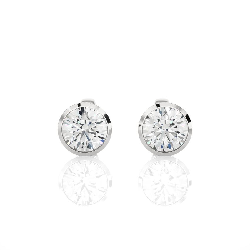 solitaire-studs-bezel-setting-earrings white gold